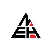 diseño de logotipo de letra de triángulo neh con forma de triángulo. monograma de diseño del logotipo del triángulo neh. plantilla de logotipo de vector de triángulo neh con color rojo. logotipo triangular neh logotipo simple, elegante y lujoso.