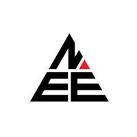 NEE triangle letter logo design with triangle shape. NEE triangle logo design monogram. NEE triangle vector logo template with red color. NEE triangular logo Simple, Elegant, and Luxurious Logo.