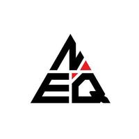 NEQ triangle letter logo design with triangle shape. NEQ triangle logo design monogram. NEQ triangle vector logo template with red color. NEQ triangular logo Simple, Elegant, and Luxurious Logo.