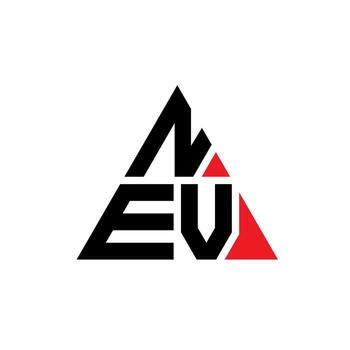 diseño de logotipo de letra de triángulo nev con forma de triángulo. monograma de diseño del logotipo del triángulo nev. plantilla de logotipo de vector de triángulo nev con color rojo. logo triangular nev logo simple, elegante y lujoso.