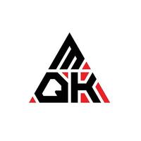 diseño de logotipo de letra triangular mqk con forma de triángulo. monograma de diseño de logotipo de triángulo mqk. plantilla de logotipo de vector de triángulo mqk con color rojo. logotipo triangular mqk logotipo simple, elegante y lujoso.