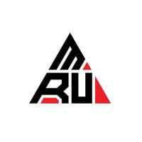 diseño de logotipo de letra triangular mru con forma de triángulo. monograma de diseño del logotipo del triángulo mru. plantilla de logotipo de vector de triángulo mru con color rojo. logotipo triangular mru logotipo simple, elegante y lujoso.