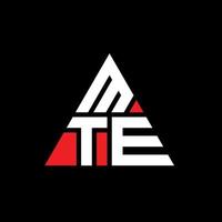 diseño de logotipo de letra triangular mte con forma de triángulo. monograma de diseño de logotipo de triángulo mte. plantilla de logotipo de vector de triángulo mte con color rojo. logotipo triangular mte logotipo simple, elegante y lujoso.