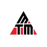 Diseño de logotipo de letra triangular mtm con forma de triángulo. monograma de diseño de logotipo de triángulo mtm. plantilla de logotipo de vector de triángulo mtm con color rojo. logotipo triangular mtm logotipo simple, elegante y lujoso.