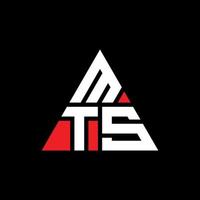 diseño de logotipo de letra triangular mts con forma de triángulo. monograma de diseño de logotipo de triángulo mts. plantilla de logotipo de vector de triángulo mts con color rojo. logotipo triangular mts logotipo simple, elegante y lujoso.