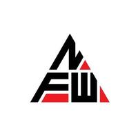 diseño de logotipo de letra triangular nfw con forma de triángulo. monograma de diseño de logotipo de triángulo nfw. plantilla de logotipo de vector de triángulo nfw con color rojo. logotipo triangular nfw logotipo simple, elegante y lujoso.