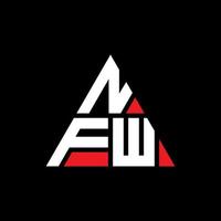 NFW triangle letter logo design with triangle shape. NFW triangle logo design monogram. NFW triangle vector logo template with red color. NFW triangular logo Simple, Elegant, and Luxurious Logo.
