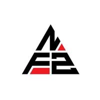 diseño de logotipo de letra triangular nfz con forma de triángulo. monograma de diseño de logotipo de triángulo nfz. plantilla de logotipo de vector de triángulo nfz con color rojo. logotipo triangular nfz logotipo simple, elegante y lujoso.