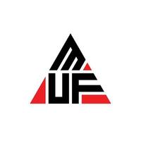 diseño de logotipo de letra de triángulo muf con forma de triángulo. monograma de diseño de logotipo de triángulo muf. plantilla de logotipo de vector de triángulo muf con color rojo. logotipo triangular muf logotipo simple, elegante y lujoso.
