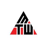 Diseño de logotipo de letra triangular mtw con forma de triángulo. monograma de diseño de logotipo de triángulo mtw. Plantilla de logotipo de vector de triángulo mtw con color rojo. logotipo triangular mtw logotipo simple, elegante y lujoso.