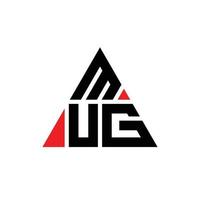 MUG triangle letter logo design with triangle shape. MUG triangle logo design monogram. MUG triangle vector logo template with red color. MUG triangular logo Simple, Elegant, and Luxurious Logo.
