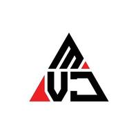 Diseño de logotipo de letra triangular mvj con forma de triángulo. monograma de diseño de logotipo de triángulo mvj. plantilla de logotipo de vector de triángulo mvj con color rojo. logotipo triangular mvj logotipo simple, elegante y lujoso.