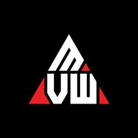 Diseño de logotipo de letra triangular mvw con forma de triángulo. monograma de diseño de logotipo de triángulo mvw. Plantilla de logotipo de vector de triángulo mvw con color rojo. logotipo triangular mvw logotipo simple, elegante y lujoso.