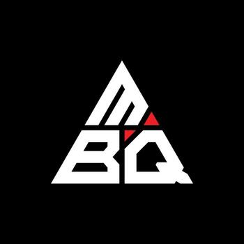 MBQ triangle letter logo design with triangle shape. MBQ triangle logo design monogram. MBQ triangle vector logo template with red color. MBQ triangular logo Simple, Elegant, and Luxurious Logo.