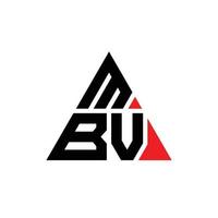 diseño de logotipo de letra triangular mbv con forma de triángulo. monograma de diseño del logotipo del triángulo mbv. plantilla de logotipo de vector de triángulo mbv con color rojo. logo triangular mbv logo simple, elegante y lujoso.