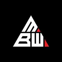 MBW triangle letter logo design with triangle shape. MBW triangle logo design monogram. MBW triangle vector logo template with red color. MBW triangular logo Simple, Elegant, and Luxurious Logo.