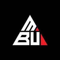 diseño de logotipo de letra triangular mbu con forma de triángulo. monograma de diseño del logotipo del triángulo mbu. plantilla de logotipo de vector de triángulo mbu con color rojo. logotipo triangular mbu logotipo simple, elegante y lujoso.