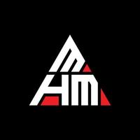 Diseño de logotipo de letra triangular mhm con forma de triángulo. monograma de diseño de logotipo de triángulo mhm. plantilla de logotipo de vector de triángulo mhm con color rojo. logotipo triangular mhm logotipo simple, elegante y lujoso.