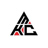 Diseño de logotipo de letra triangular mkc con forma de triángulo. monograma de diseño del logotipo del triángulo mkc. plantilla de logotipo vectorial de triángulo mkc con color rojo. logotipo triangular mkc logotipo simple, elegante y lujoso. vector