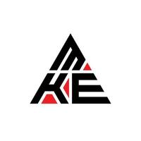 mke diseño de logotipo de letra triangular con forma de triángulo. monograma de diseño de logotipo de triángulo mke. plantilla de logotipo de vector de triángulo mke con color rojo. logotipo triangular mke logotipo simple, elegante y lujoso.