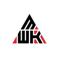 MWK triangle letter logo design with triangle shape. MWK triangle logo design monogram. MWK triangle vector logo template with red color. MWK triangular logo Simple, Elegant, and Luxurious Logo.