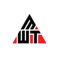 MWT triangle letter logo design with triangle shape. MWT triangle logo design monogram. MWT triangle vector logo template with red color. MWT triangular logo Simple, Elegant, and Luxurious Logo.