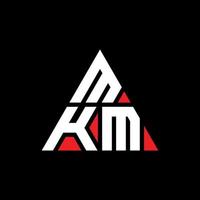 Diseño de logotipo de letra triangular mkm con forma de triángulo. Monograma de diseño de logotipo de triángulo mkm. plantilla de logotipo de vector de triángulo mkm con color rojo. logotipo triangular mkm logotipo simple, elegante y lujoso.