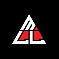 diseño de logotipo de letra triangular mll con forma de triángulo. monograma de diseño de logotipo de triángulo mll. plantilla de logotipo de vector de triángulo mll con color rojo. logotipo triangular mll logotipo simple, elegante y lujoso.