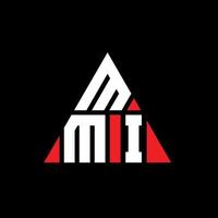 diseño de logotipo de letra triangular mmi con forma de triángulo. monograma de diseño de logotipo de triángulo mmi. plantilla de logotipo de vector de triángulo mmi con color rojo. logotipo triangular mmi logotipo simple, elegante y lujoso.