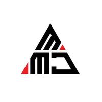 diseño de logotipo de letra triangular mmj con forma de triángulo. monograma de diseño de logotipo de triángulo mmj. plantilla de logotipo de vector de triángulo mmj con color rojo. logotipo triangular mmj logotipo simple, elegante y lujoso.