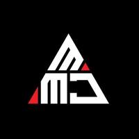 diseño de logotipo de letra triangular mmj con forma de triángulo. monograma de diseño de logotipo de triángulo mmj. plantilla de logotipo de vector de triángulo mmj con color rojo. logotipo triangular mmj logotipo simple, elegante y lujoso.