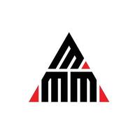 diseño de logotipo de letra triangular mmm con forma de triángulo. monograma de diseño de logotipo de triángulo mmm. plantilla de logotipo de vector de triángulo mmm con color rojo. logotipo triangular mmm logotipo simple, elegante y lujoso.