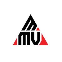 diseño de logotipo de letra triangular mmv con forma de triángulo. monograma de diseño de logotipo de triángulo mmv. plantilla de logotipo de vector de triángulo mmv con color rojo. logotipo triangular mmv logotipo simple, elegante y lujoso.