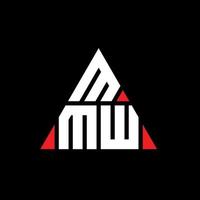 MMW triangle letter logo design with triangle shape. MMW triangle logo design monogram. MMW triangle vector logo template with red color. MMW triangular logo Simple, Elegant, and Luxurious Logo.