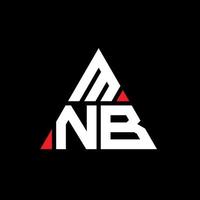 MNB triangle letter logo design with triangle shape. MNB triangle logo design monogram. MNB triangle vector logo template with red color. MNB triangular logo Simple, Elegant, and Luxurious Logo.