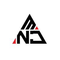 diseño de logotipo de letra triangular mnj con forma de triángulo. monograma de diseño de logotipo de triángulo mnj. plantilla de logotipo de vector de triángulo mnj con color rojo. logo triangular mnj logo simple, elegante y lujoso.