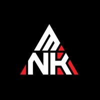 diseño de logotipo de letra triangular mnk con forma de triángulo. monograma de diseño de logotipo de triángulo mnk. plantilla de logotipo de vector de triángulo mnk con color rojo. logo triangular mnk logo simple, elegante y lujoso.