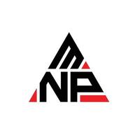 diseño de logotipo de letra triangular mnp con forma de triángulo. monograma de diseño de logotipo de triángulo mnp. plantilla de logotipo de vector de triángulo mnp con color rojo. logo triangular mnp logo simple, elegante y lujoso.