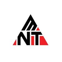 diseño de logotipo de letra triangular mnt con forma de triángulo. monograma de diseño de logotipo de triángulo mnt. plantilla de logotipo de vector de triángulo mnt con color rojo. logotipo triangular mnt logotipo simple, elegante y lujoso.