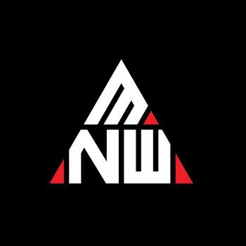 MNW triangle letter logo design with triangle shape. MNW triangle logo design monogram. MNW triangle vector logo template with red color. MNW triangular logo Simple, Elegant, and Luxurious Logo.