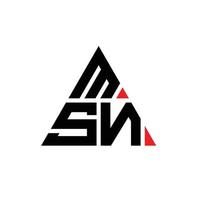 diseño de logotipo de letra triangular msn con forma de triángulo. monograma de diseño de logotipo de triángulo msn. plantilla de logotipo de vector de triángulo msn con color rojo. logotipo triangular msn logotipo simple, elegante y lujoso.