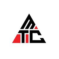 Diseño de logotipo de letra triangular mtc con forma de triángulo. monograma de diseño del logotipo del triángulo mtc. plantilla de logotipo de vector de triángulo mtc con color rojo. logotipo triangular mtc logotipo simple, elegante y lujoso.