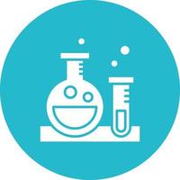 Chemistry Glyph Circle Background Icon vector