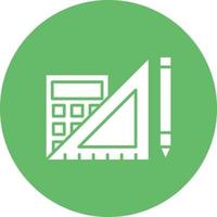 Mathematics Tools Glyph Circle Background Icon vector