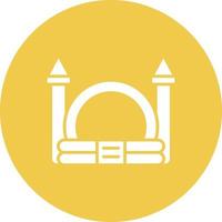 Bouncy Castle Glyph Circle Background Icon vector