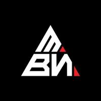 Diseño de logotipo de letra triangular mbn con forma de triángulo. monograma de diseño del logotipo del triángulo mbn. plantilla de logotipo de vector de triángulo mbn con color rojo. logotipo triangular mbn logotipo simple, elegante y lujoso.