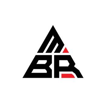 MBR triangle letter logo design with triangle shape. MBR triangle logo design monogram. MBR triangle vector logo template with red color. MBR triangular logo Simple, Elegant, and Luxurious Logo.