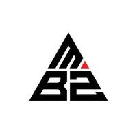 MBZ triangle letter logo design with triangle shape. MBZ triangle logo design monogram. MBZ triangle vector logo template with red color. MBZ triangular logo Simple, Elegant, and Luxurious Logo.