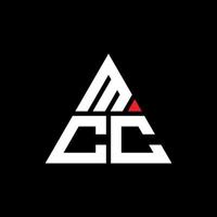 diseño de logotipo de letra triangular mcc con forma de triángulo. monograma de diseño de logotipo de triángulo mcc. plantilla de logotipo de vector de triángulo mcc con color rojo. logotipo triangular mcc logotipo simple, elegante y lujoso.