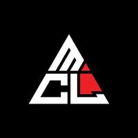 Diseño de logotipo de letra triangular mcl con forma de triángulo. monograma de diseño de logotipo de triángulo mcl. plantilla de logotipo de vector de triángulo mcl con color rojo. logotipo triangular mcl logotipo simple, elegante y lujoso.